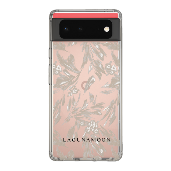 Slim Protection Case［ LAGUNAMOON - BotanicalJacquard - Clear×Beige ］