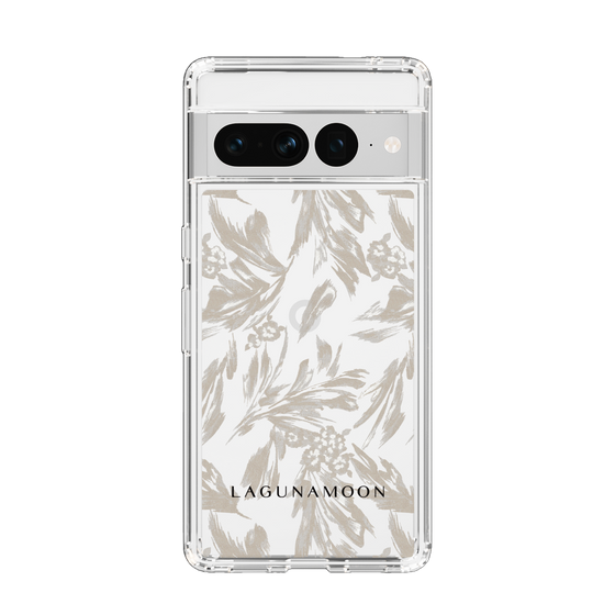 Slim Protection Case［ LAGUNAMOON - BotanicalJacquard - Clear×Beige ］