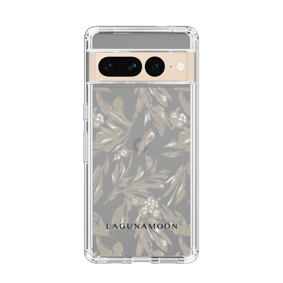 Slim Protection Case［ LAGUNAMOON - BotanicalJacquard - Clear×Beige ］