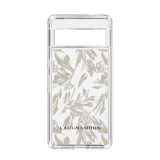 Slim Protection Case［ LAGUNAMOON - BotanicalJacquard - Clear×Beige ］