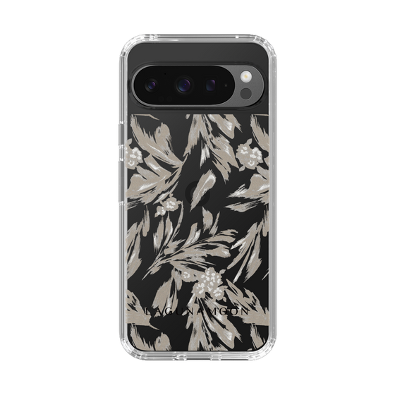 Slim Protection Case［ LAGUNAMOON - BotanicalJacquard - Clear×Beige ］