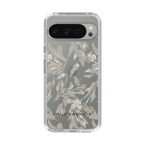Slim Protection Case［ LAGUNAMOON - BotanicalJacquard - Clear×Beige ］