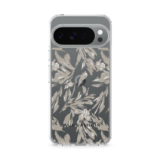 Slim Protection Case［ LAGUNAMOON - BotanicalJacquard - Clear×Beige ］