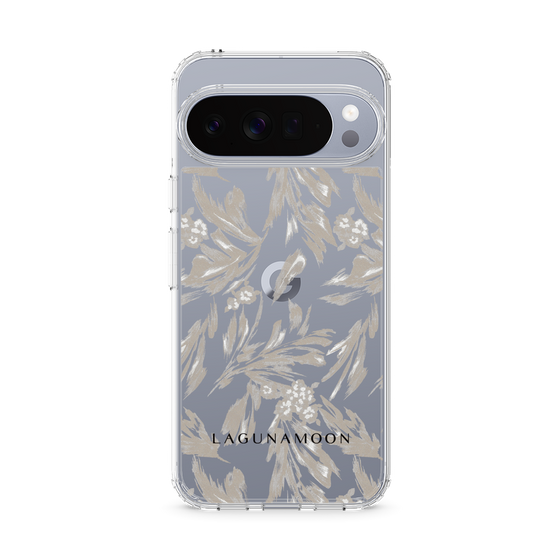 Slim Protection Case［ LAGUNAMOON - BotanicalJacquard - Clear×Beige ］
