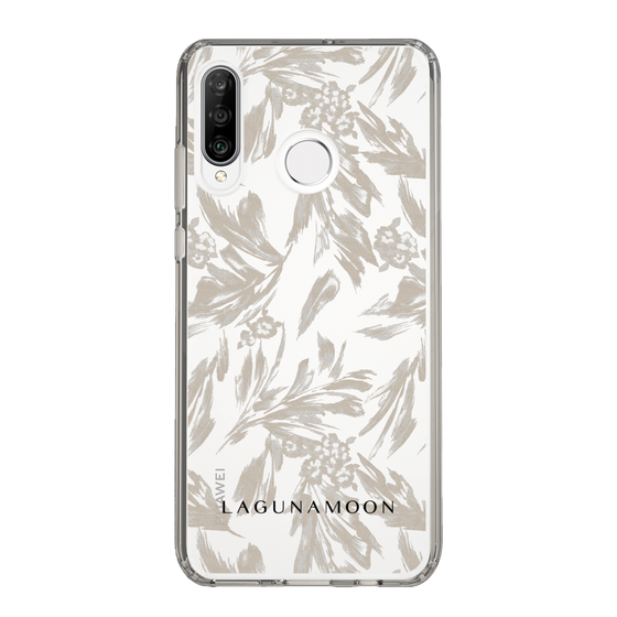 Slim Protection Case［ LAGUNAMOON - BotanicalJacquard - Clear×Beige ］