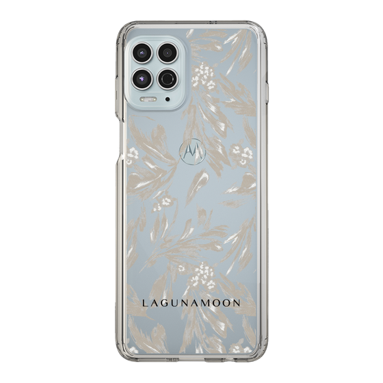 Slim Protection Case［ LAGUNAMOON - BotanicalJacquard - Clear×Beige ］