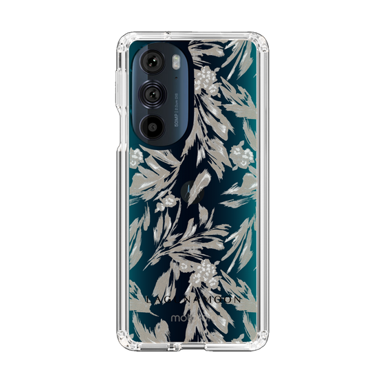 Slim Protection Case［ LAGUNAMOON - BotanicalJacquard - Clear×Beige ］