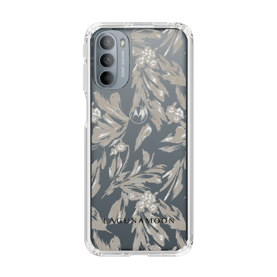 Slim Protection Case［ LAGUNAMOON - BotanicalJacquard - Clear×Beige ］
