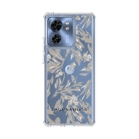 Slim Protection Case［ LAGUNAMOON - BotanicalJacquard - Clear×Beige ］