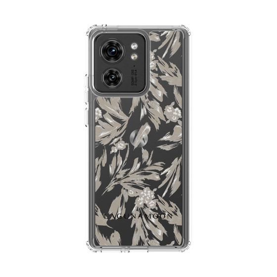 Slim Protection Case［ LAGUNAMOON - BotanicalJacquard - Clear×Beige ］