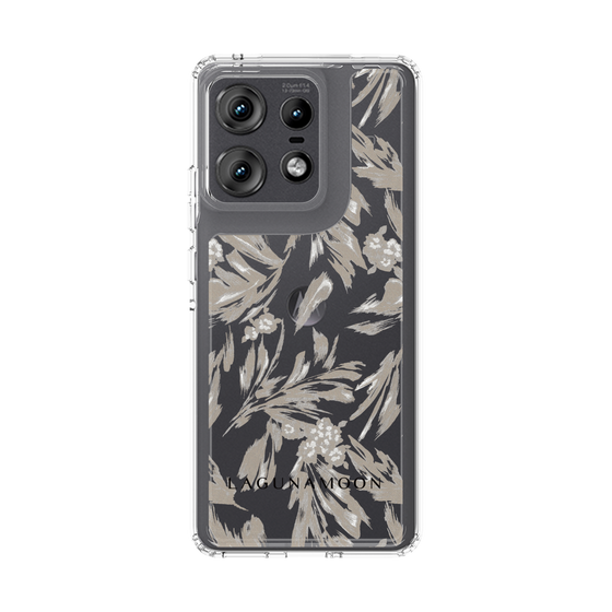 Slim Protection Case［ LAGUNAMOON - BotanicalJacquard - Clear×Beige ］