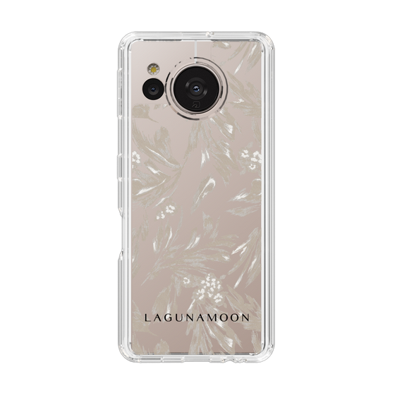 Slim Protection Case［ LAGUNAMOON - BotanicalJacquard - Clear×Beige ］