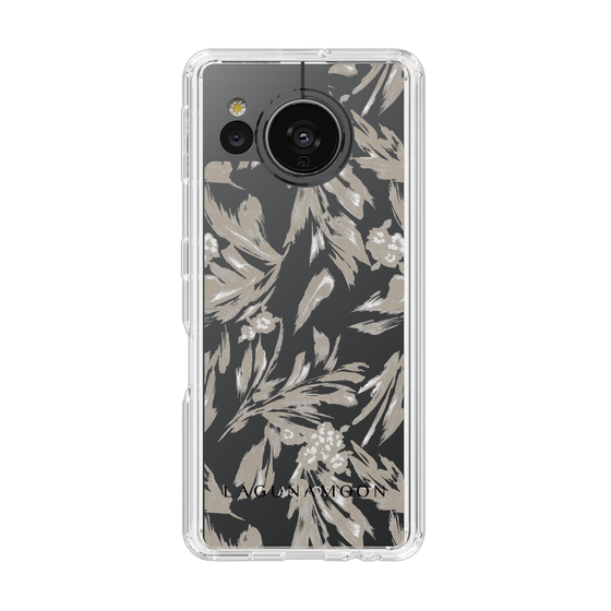 Slim Protection Case［ LAGUNAMOON - BotanicalJacquard - Clear×Beige ］