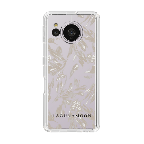 Slim Protection Case［ LAGUNAMOON - BotanicalJacquard - Clear×Beige ］