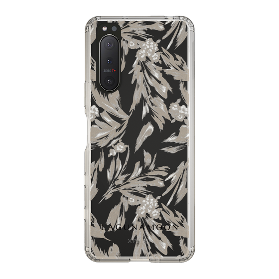 Slim Protection Case［ LAGUNAMOON - BotanicalJacquard - Clear×Beige ］