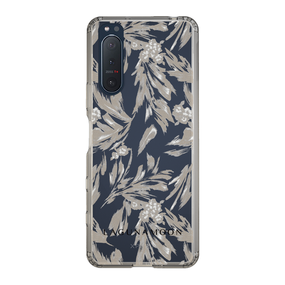 Slim Protection Case［ LAGUNAMOON - BotanicalJacquard - Clear×Beige ］