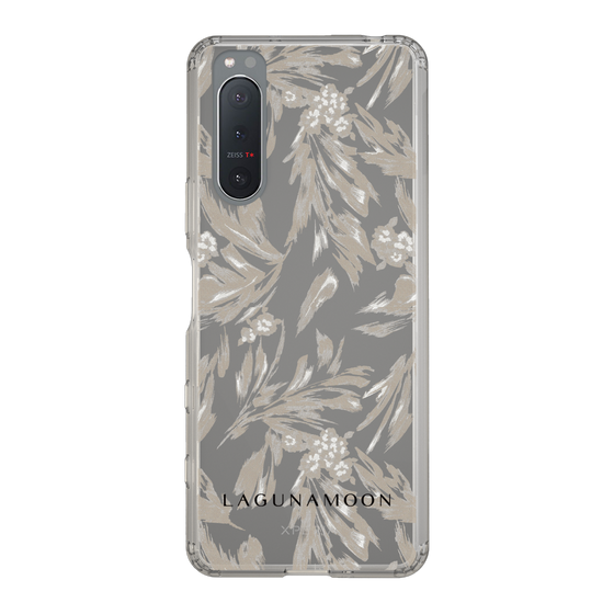 Slim Protection Case［ LAGUNAMOON - BotanicalJacquard - Clear×Beige ］