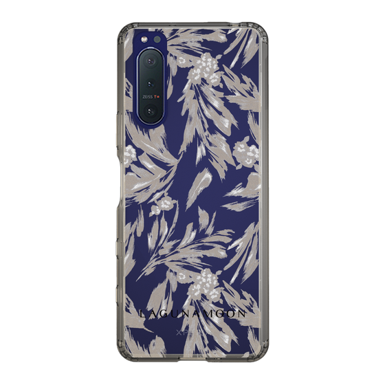 Slim Protection Case［ LAGUNAMOON - BotanicalJacquard - Clear×Beige ］