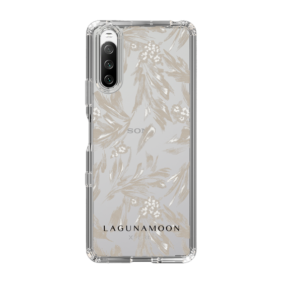 Slim Protection Case［ LAGUNAMOON - BotanicalJacquard - Clear×Beige ］