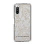 Slim Protection Case［ LAGUNAMOON - BotanicalJacquard - Clear×Beige ］