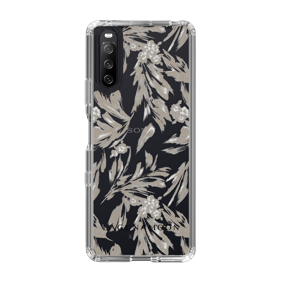 Slim Protection Case［ LAGUNAMOON - BotanicalJacquard - Clear×Beige ］