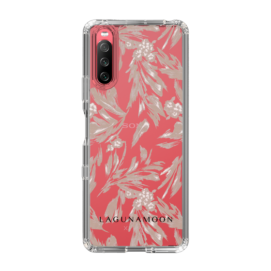 Slim Protection Case［ LAGUNAMOON - BotanicalJacquard - Clear×Beige ］
