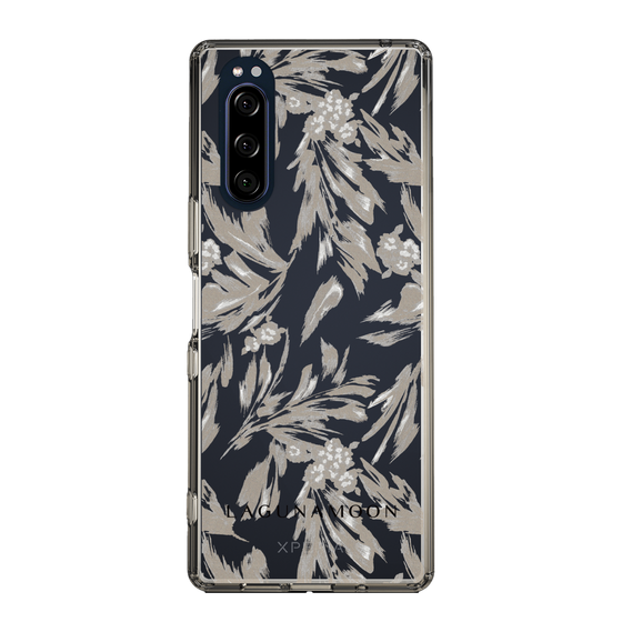 Slim Protection Case［ LAGUNAMOON - BotanicalJacquard - Clear×Beige ］