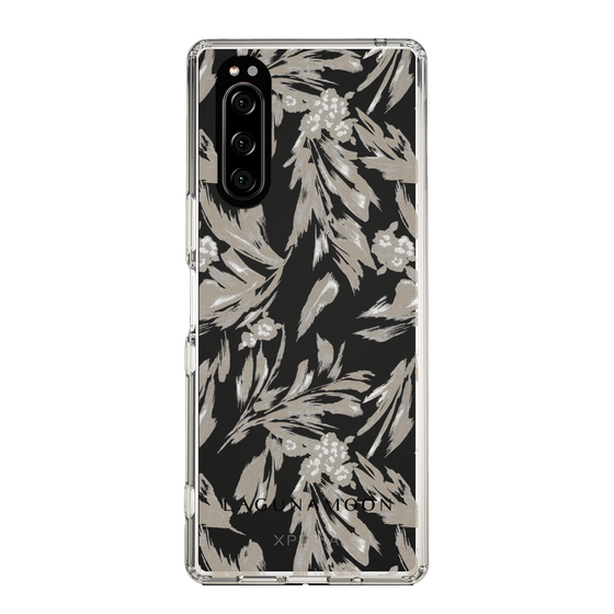 Slim Protection Case［ LAGUNAMOON - BotanicalJacquard - Clear×Beige ］