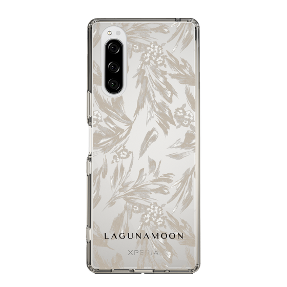 Slim Protection Case［ LAGUNAMOON - BotanicalJacquard - Clear×Beige ］