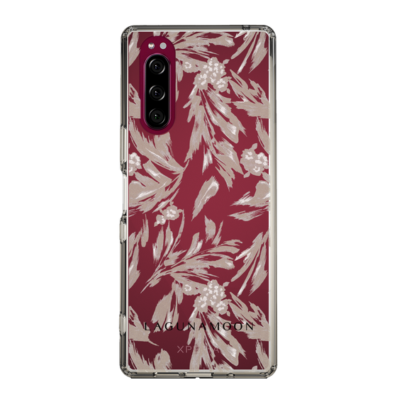 Slim Protection Case［ LAGUNAMOON - BotanicalJacquard - Clear×Beige ］