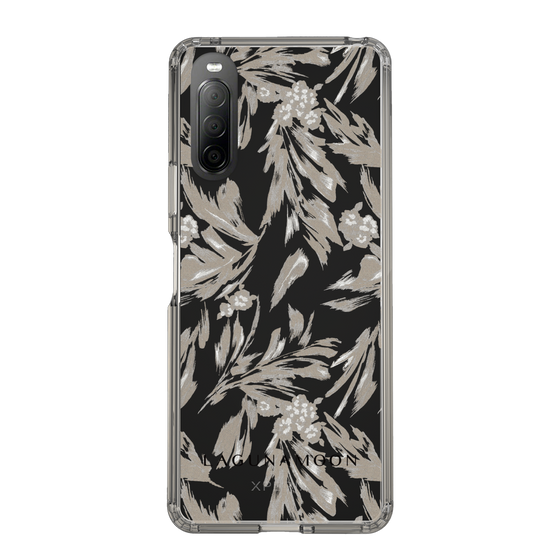 Slim Protection Case［ LAGUNAMOON - BotanicalJacquard - Clear×Beige ］