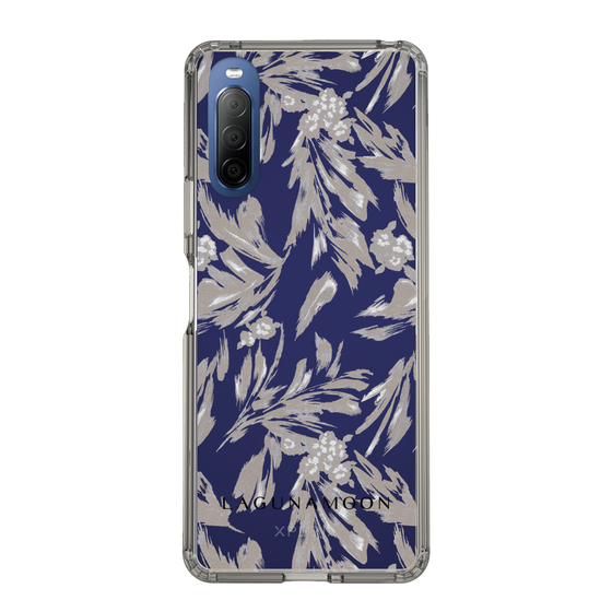 Slim Protection Case［ LAGUNAMOON - BotanicalJacquard - Clear×Beige ］