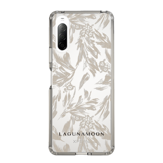 Slim Protection Case［ LAGUNAMOON - BotanicalJacquard - Clear×Beige ］