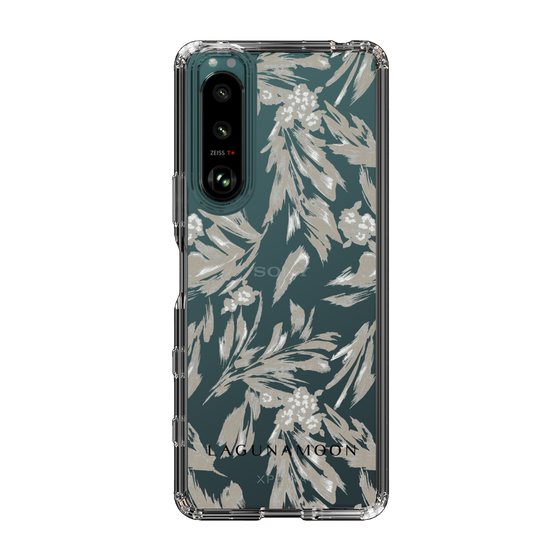 Slim Protection Case［ LAGUNAMOON - BotanicalJacquard - Clear×Beige ］