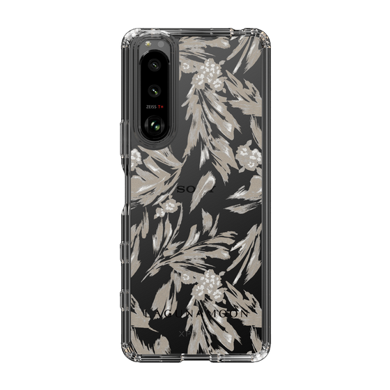 Slim Protection Case［ LAGUNAMOON - BotanicalJacquard - Clear×Beige ］