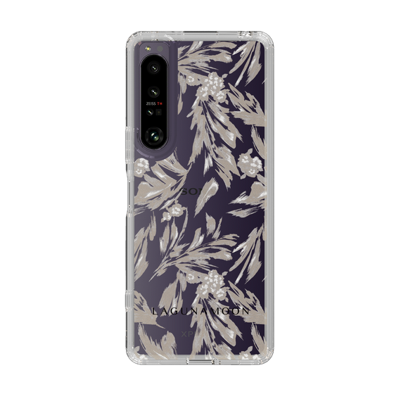 Slim Protection Case［ LAGUNAMOON - BotanicalJacquard - Clear×Beige ］