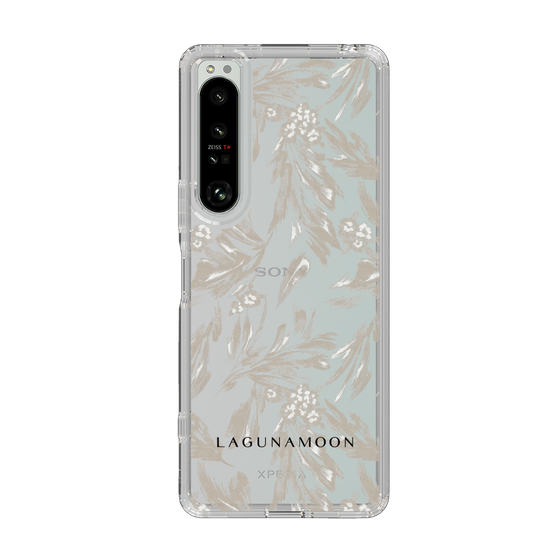 Slim Protection Case［ LAGUNAMOON - BotanicalJacquard - Clear×Beige ］