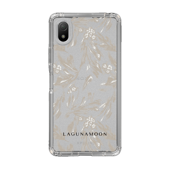 Slim Protection Case［ LAGUNAMOON - BotanicalJacquard - Clear×Beige ］