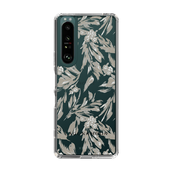 Slim Protection Case［ LAGUNAMOON - BotanicalJacquard - Clear×Beige ］