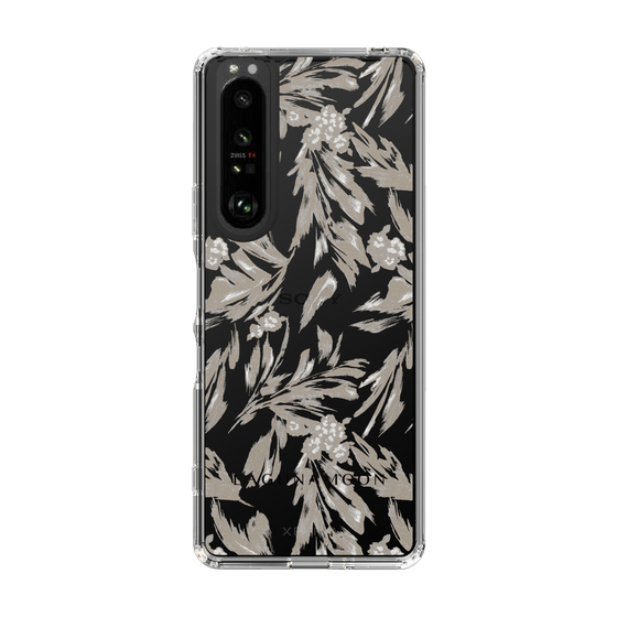 Slim Protection Case［ LAGUNAMOON - BotanicalJacquard - Clear×Beige ］