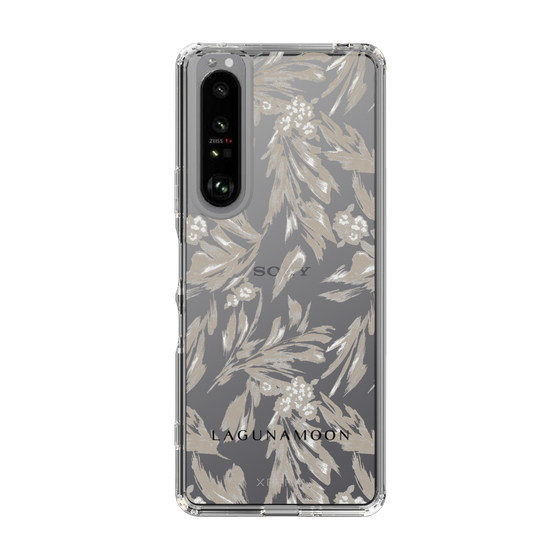 Slim Protection Case［ LAGUNAMOON - BotanicalJacquard - Clear×Beige ］
