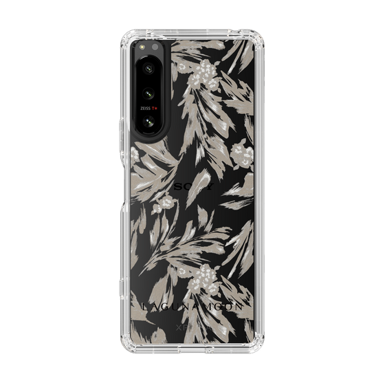 Slim Protection Case［ LAGUNAMOON - BotanicalJacquard - Clear×Beige ］