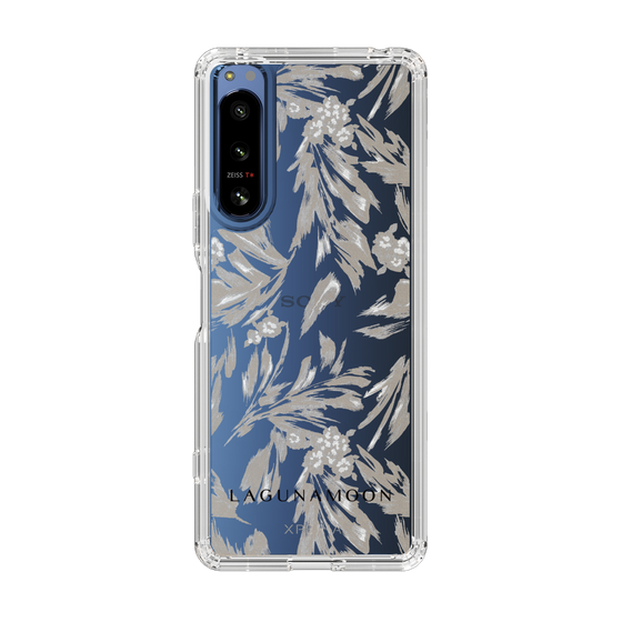 Slim Protection Case［ LAGUNAMOON - BotanicalJacquard - Clear×Beige ］