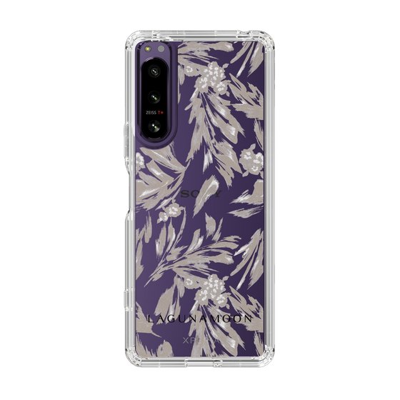 Slim Protection Case［ LAGUNAMOON - BotanicalJacquard - Clear×Beige ］