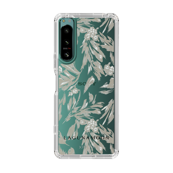 Slim Protection Case［ LAGUNAMOON - BotanicalJacquard - Clear×Beige ］