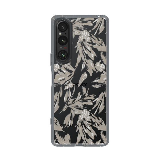 Slim Protection Case［ LAGUNAMOON - BotanicalJacquard - Clear×Beige ］