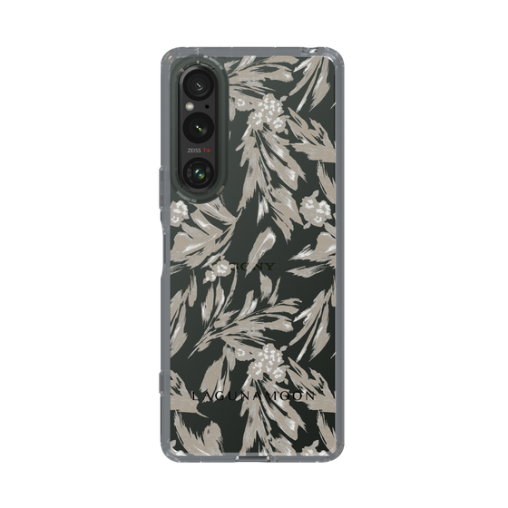 Slim Protection Case［ LAGUNAMOON - BotanicalJacquard - Clear×Beige ］
