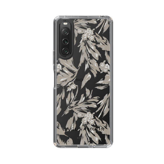 Slim Protection Case［ LAGUNAMOON - BotanicalJacquard - Clear×Beige ］