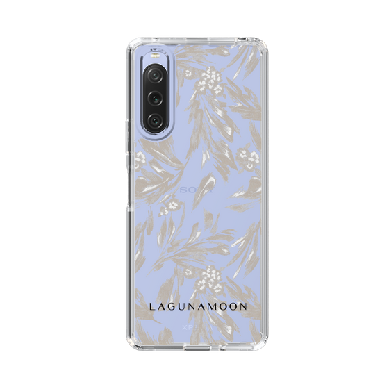 Slim Protection Case［ LAGUNAMOON - BotanicalJacquard - Clear×Beige ］