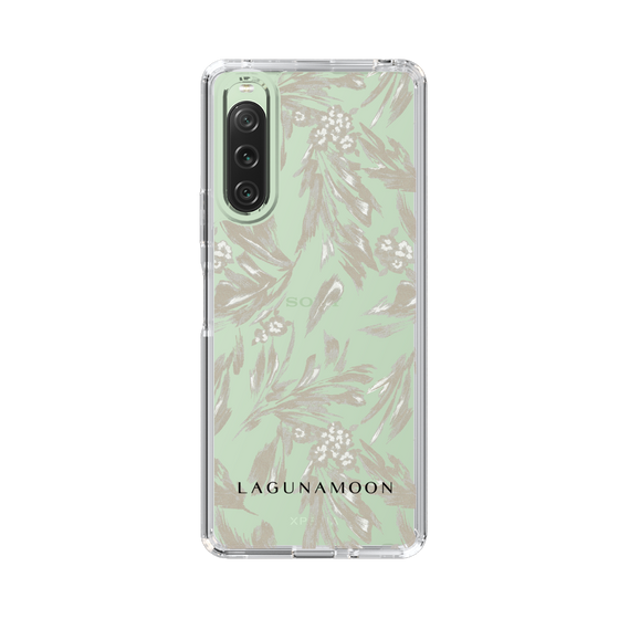 Slim Protection Case［ LAGUNAMOON - BotanicalJacquard - Clear×Beige ］